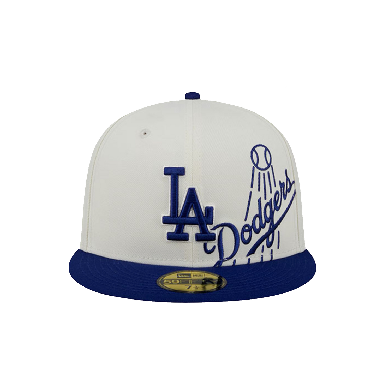 LA Dodgers Script Cream Blue